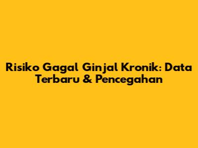 Risiko Gagal Ginjal Kronik: Data Terbaru & Pencegahan
