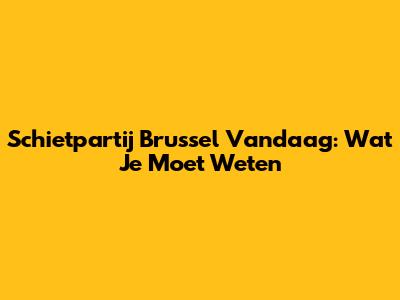 Schietpartij Brussel Vandaag: Wat Je Moet Weten