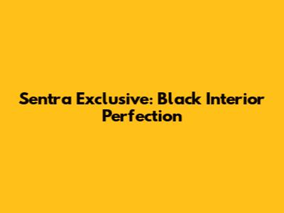 Sentra Exclusive: Black Interior Perfection