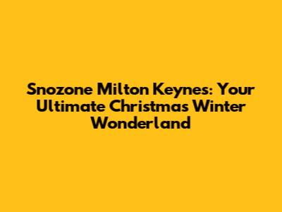 Snozone Milton Keynes: Your Ultimate Christmas Winter Wonderland