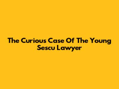 The Curious Case Of The Young Sescu Lawyer