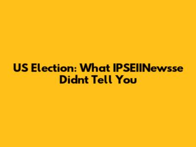 US Election: What IPSEIINewsse Didn't Tell You