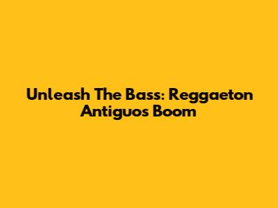 Unleash The Bass: Reggaeton Antiguo's Boom