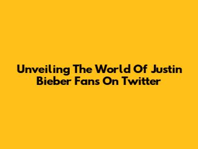 Unveiling The World Of Justin Bieber Fans On Twitter