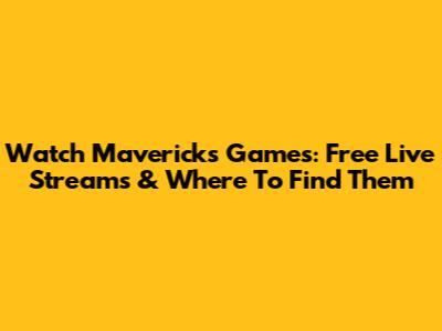 Watch Mavericks Games: Free Live Streams & Where To Find Them