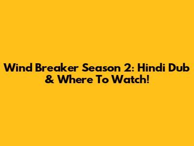 Wind Breaker Season 2: Hindi Dub & Where To Watch!