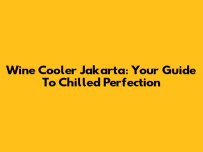 Wine Cooler Jakarta: Your Guide To Chilled Perfection