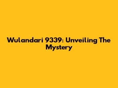 Wulandari 9339: Unveiling The Mystery