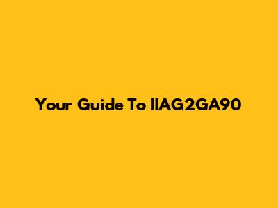 Your Guide To IIAG2GA90
